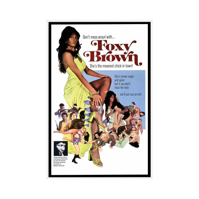 Foxy brun - publicité imprimée, Aucun mat, H 60 po x l 40po x P 1,5 po, Toile blanche encadrée