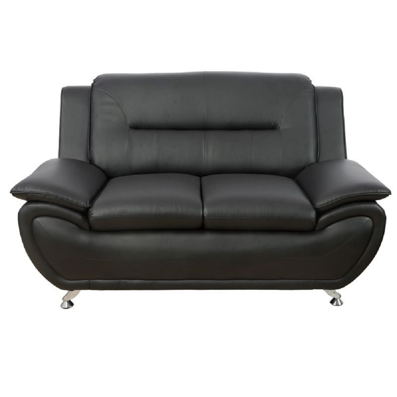 Ochsner 61 " Faux Leather Loveseat, Black