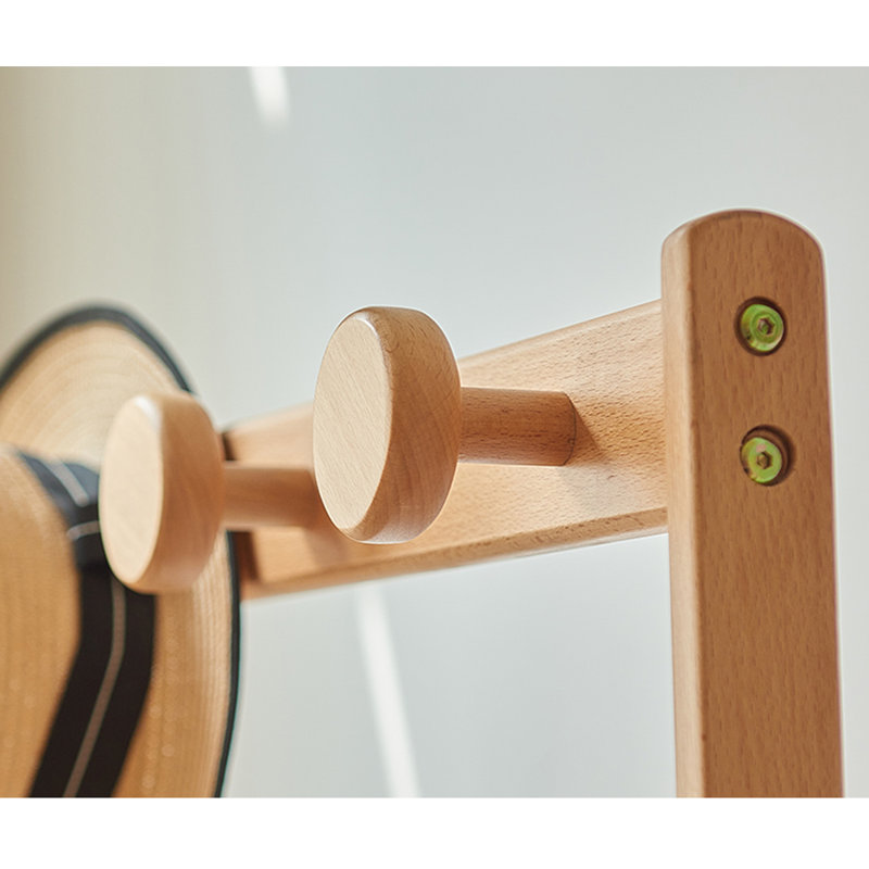 Coat Rack with Large Storage Baskets, Burlywood
