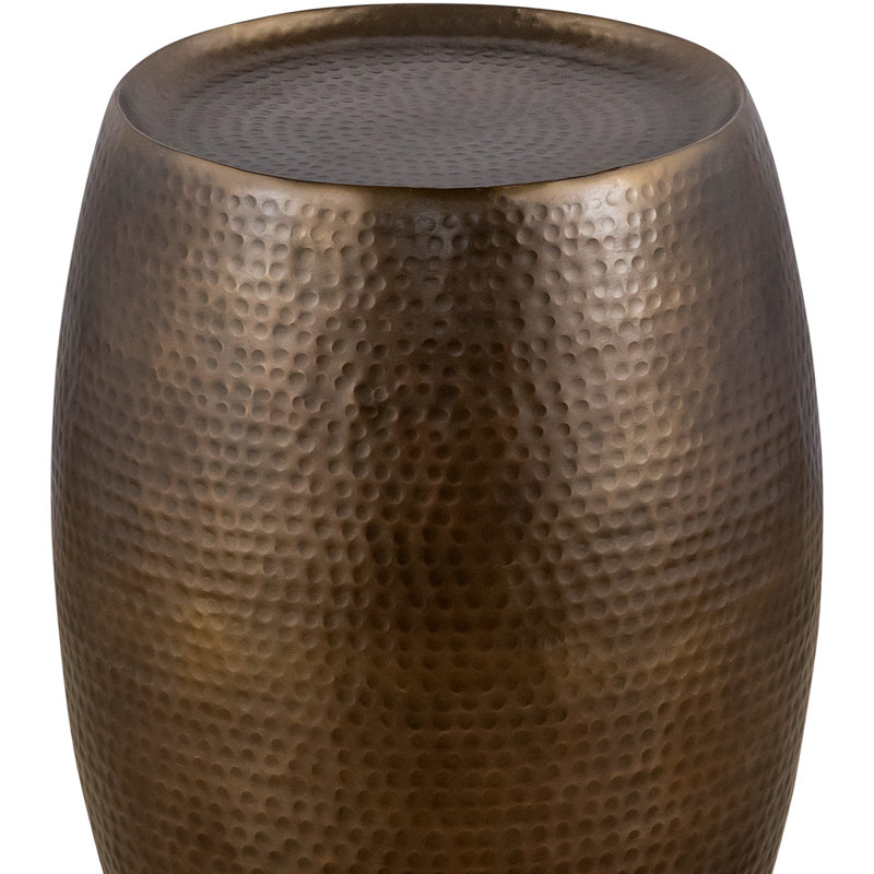 Modern Contemporary Aluminum Material 21" Height End Table, Side Table With Hand Hammered Design(NJ Inventory), Gold