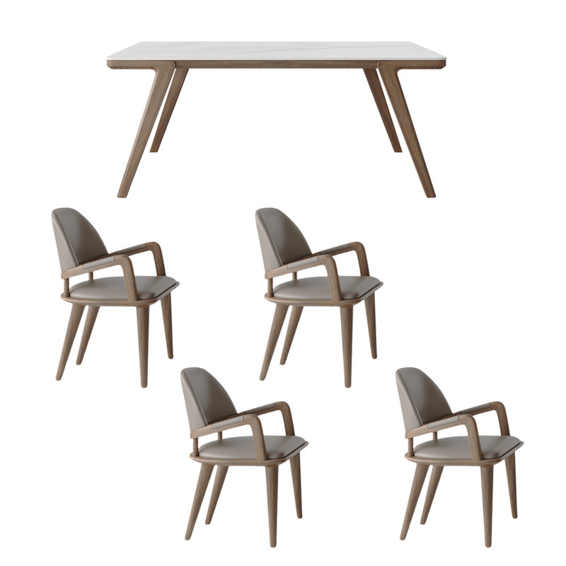 Ensemble de table et de chaises élégantes, H 29,52 po x L 62,99 po x l 31,49 po