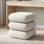 Square Linen Swivel Ottoman Footstool with Stacked Cushion Design for Living Room-507236379