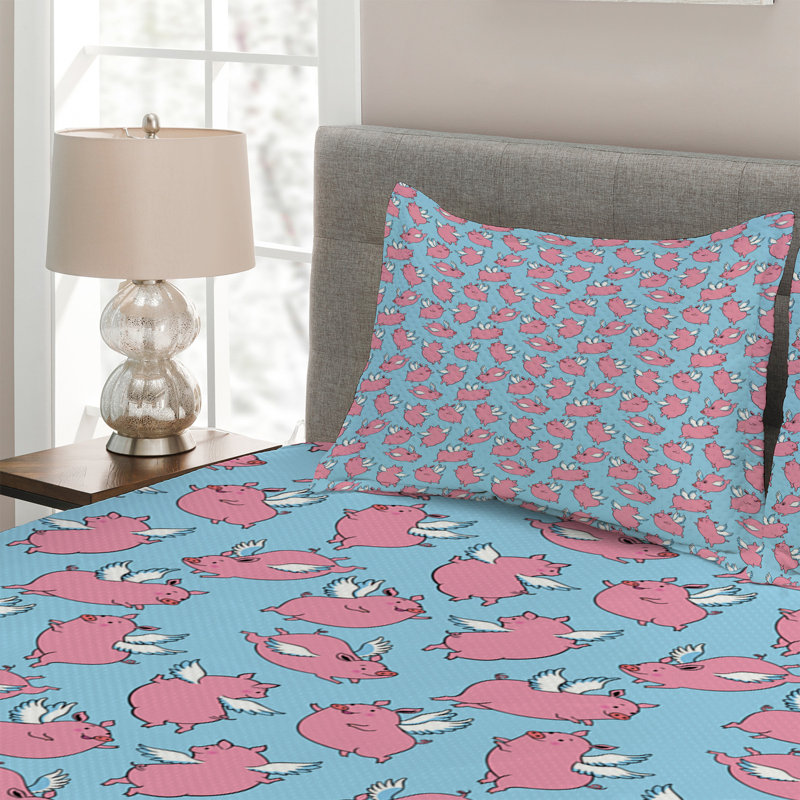 Vibrant Polyester Coverlet, King Bedspread + 2 Shams