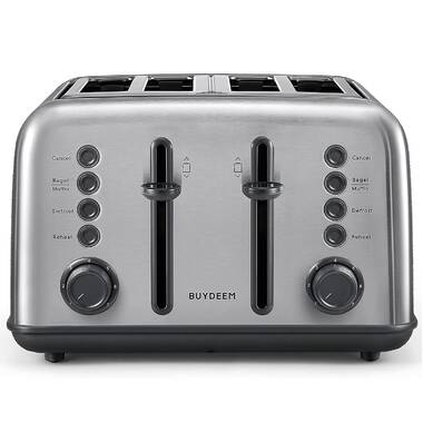 Dash DVTS501WH Clear View Extra Wide Slot Toaster with Stainless Steel  Accent