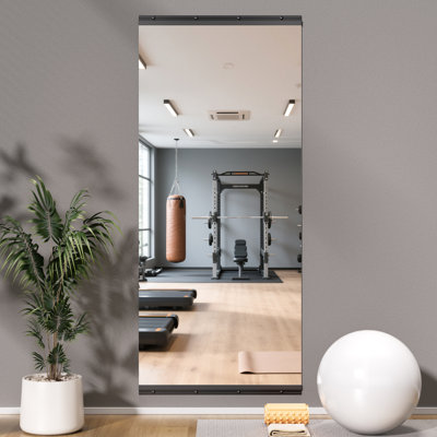 Miroir pleine grandeur en verre trempé de qualité supérieure - Miroir mural rectangulaire surdimensionné pour salle de sport et studio de danse