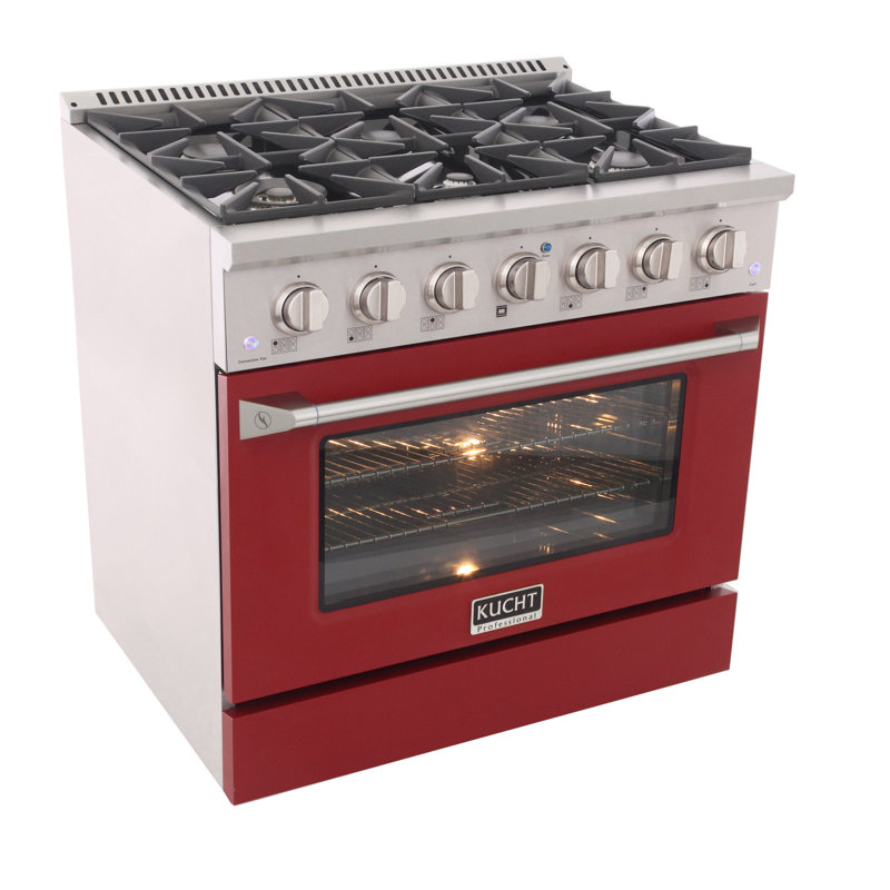 36" 5.2 Cu. Ft. Freestanding Gas, Red, Natural Gas