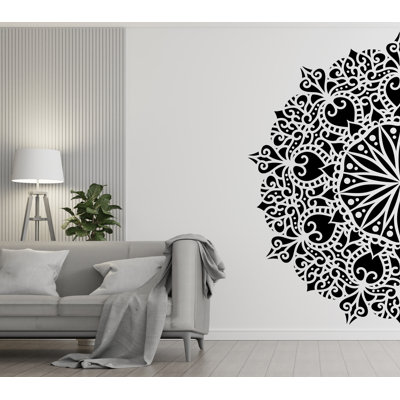 Half Mandala, Mandala Wall Art, Sacred Geometry, Mandala Sticker, Yoga, Mandala Wall Decal, Mandala Decor, Wall Decal Mandala, Gift 328LU