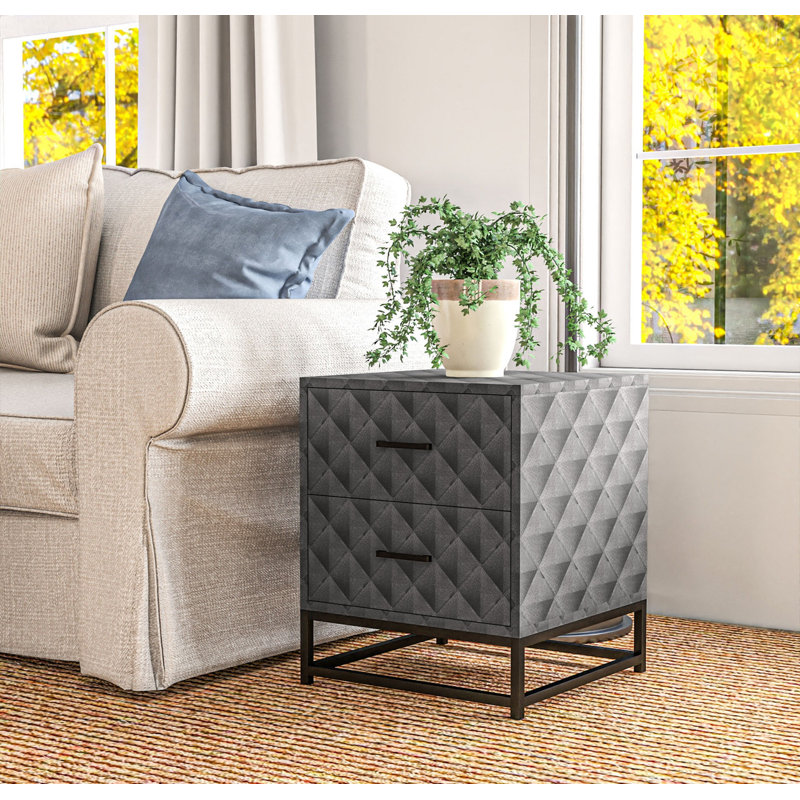 40cm W Bedside Table, Grey