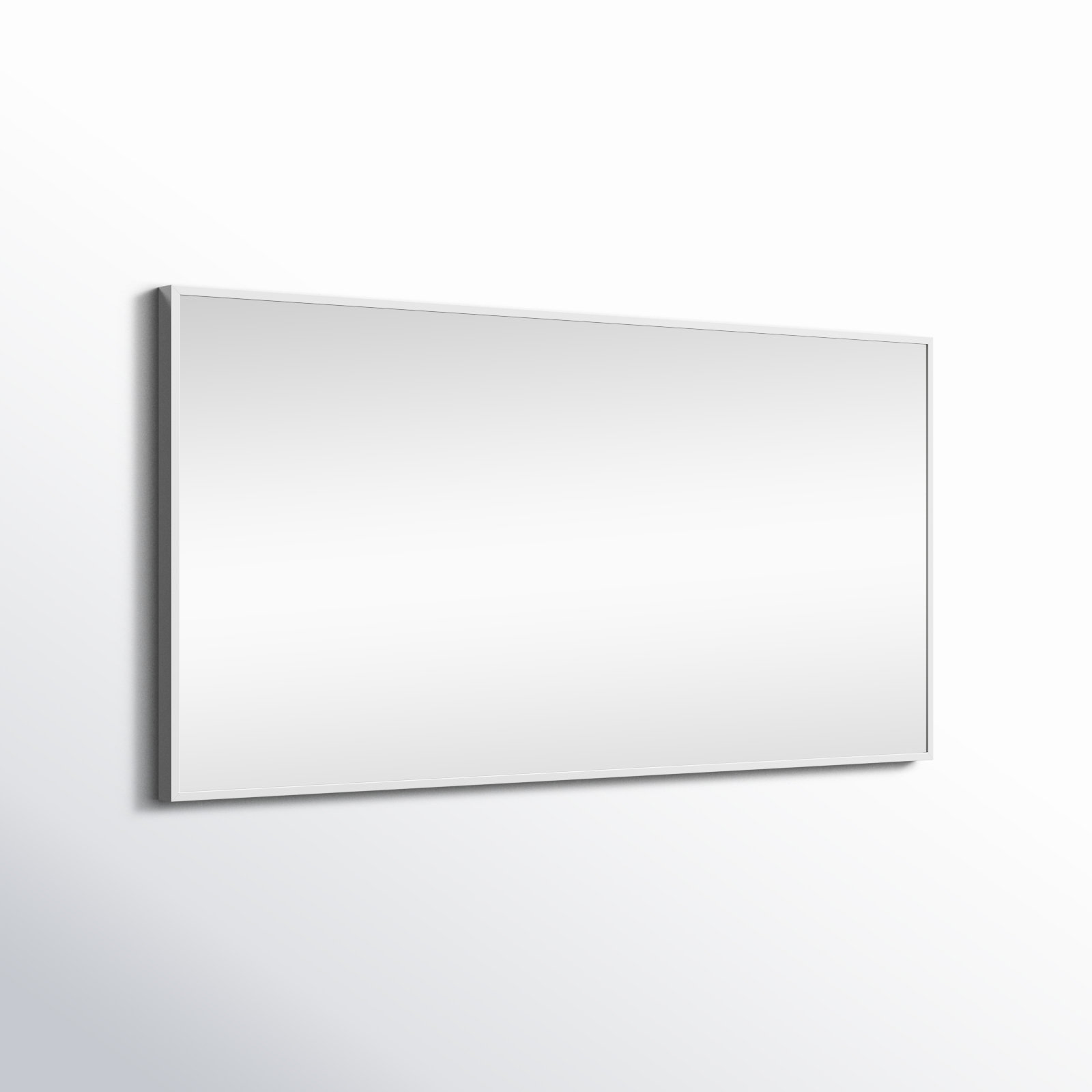 Sabine Metal Rectangle Wall Mirror, 36" x 18", White