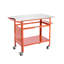 Table de soudage, établi de soudage 40 po x 24 po avec capacité de charge statique de 800 lb, établi en acier mobile avec 4 roues (dont 2 avec frein), panneau de rangement à double couche et trous de fixation de 5/8 po