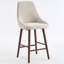 Upholstered Bar Stool with Wooden Legs Modern Counter Stool with Back & Footrest Comfortable Kitchen Island Stool for Home Bar-117671166