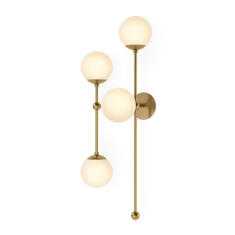 Armstrong 4 - Light Armed Sconce, Burnished Brass, Marbled Matte, Right