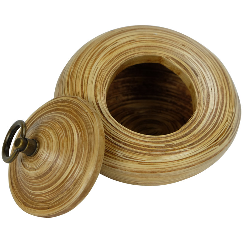 Wood Jar, Natural, 13cm H x 20cm W x 20cm D