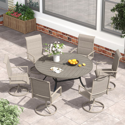 Red Barrel Studio 6-Person Patio Dining Set with Round Patio