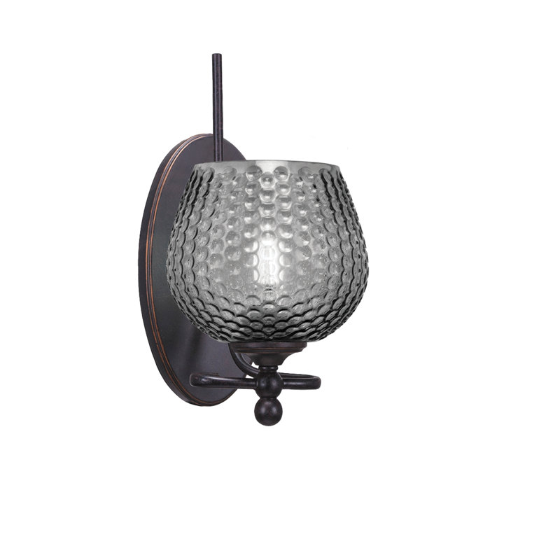 Capri Wall Sconce Shown, 6" Smoke Glass, Clear