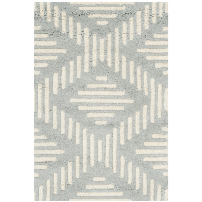 Hardouin Hand Tufted Wool Geometric Rug, Rectangle 2' x 3'