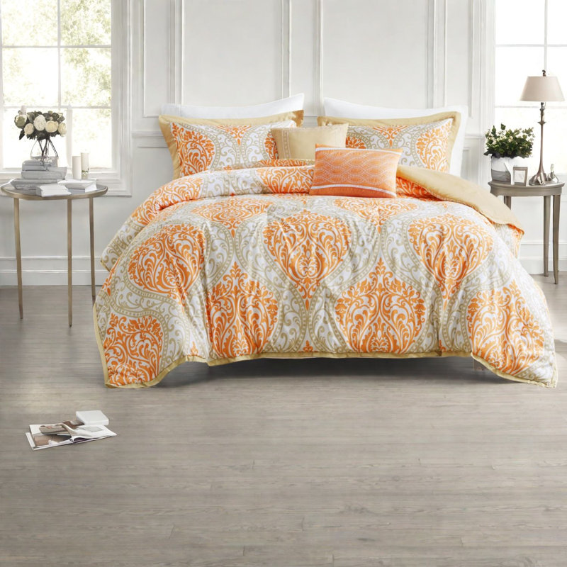 Stylish Orange Bedding Sets, Polyester Microfiber Comfort, Home Bedroom Collection