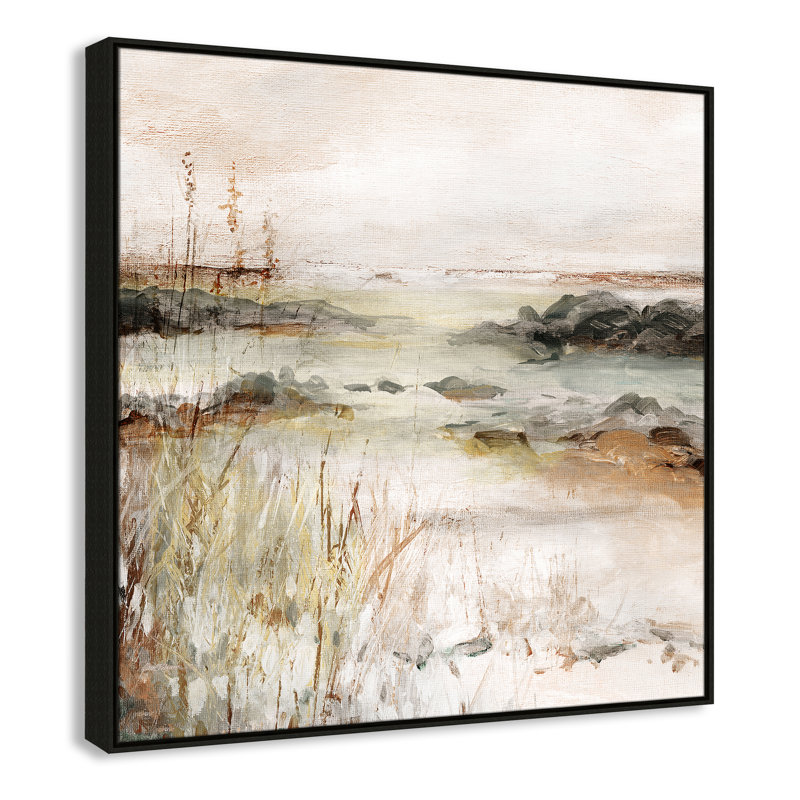 River's Meanderings - Square Version Print par Carol Robinson, Espresso, H 41,5 po x l 41,5 po