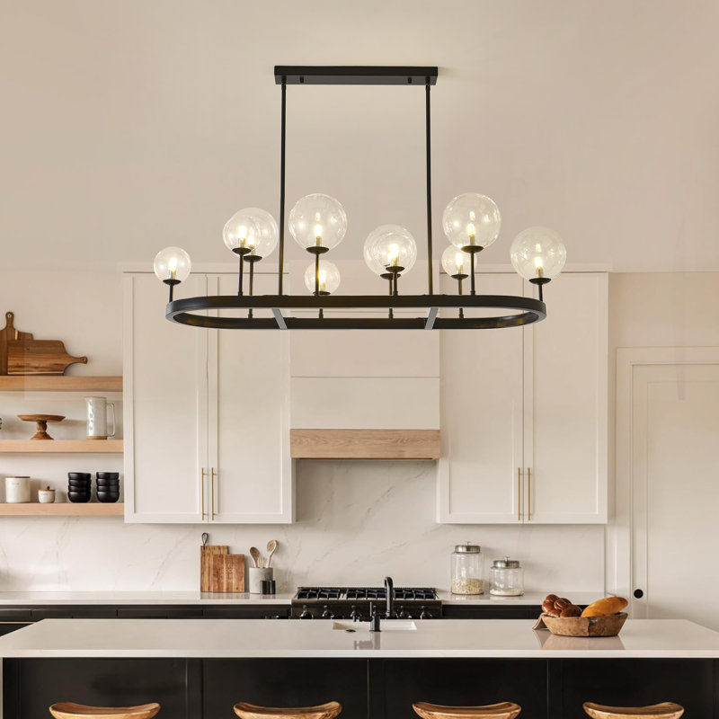 Lustre 10 lumières pour îlot de cuisine