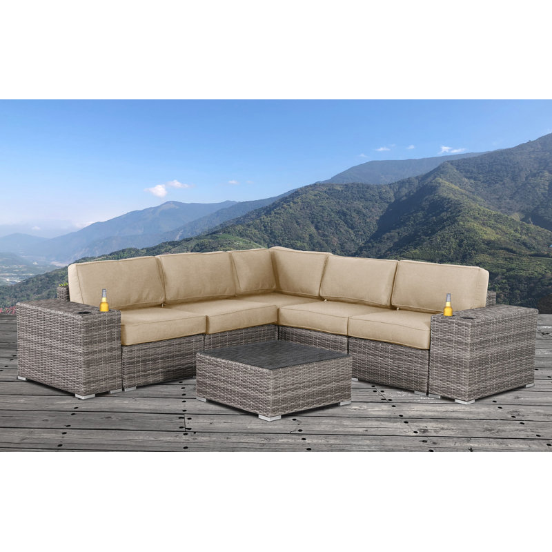Ensemble de conversation modulaire Sunbrella Herlinda, Beige Sunbrella