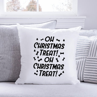 ChristmasDog_Black-02 Reversible Throw Pillow