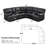 105.8'' Wide Vegan Leather Manual Reclining Sectional With Storage & Cupholder