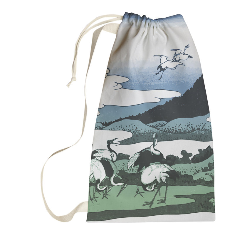Sac à linge japonais, Petit (H 64 po x l 20 po x P 1,5 po), Bleu / vert