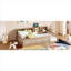 Lit simple en bois massif avec cadre de lit simple TG et armoires de rangement intégrées et ports de chargement USB