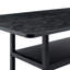 Table de salle à manger 71 po x 35,4 po, plateau en MDF texturé noir avec plateforme de rangement sous la table-1985788813