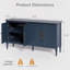 Buffet bleu 58,9 "- Buffet rétro avec tablettes réglables-576264510