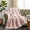 Haalan Cozy Faux Rabbit Fur Soft Reversible Throw Blanket