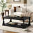 Vintage Coffee Table Featuring Artistic Vase Column Legs And Luxurious Pine Veneer For Timeless Charm,Suitable For Living Room, Study Room-461315610