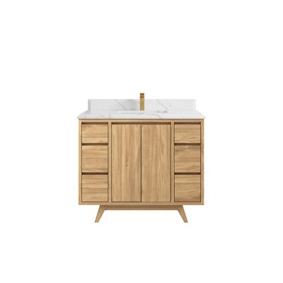 42 po X P 22 po Meuble-lavabo simple en teck D Madison