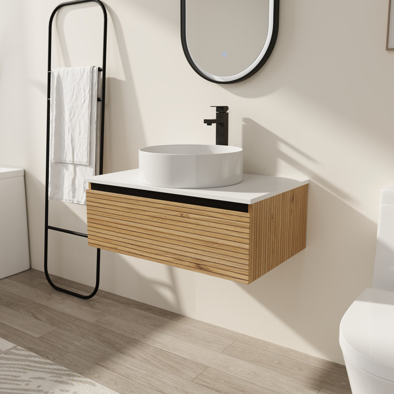 Meuble-lavabo mural 30 po avec lavabo en céramique