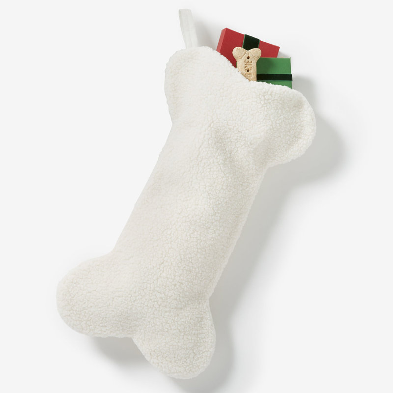 Personalization Mall Dog Bone Sherpa Christmas Stocking