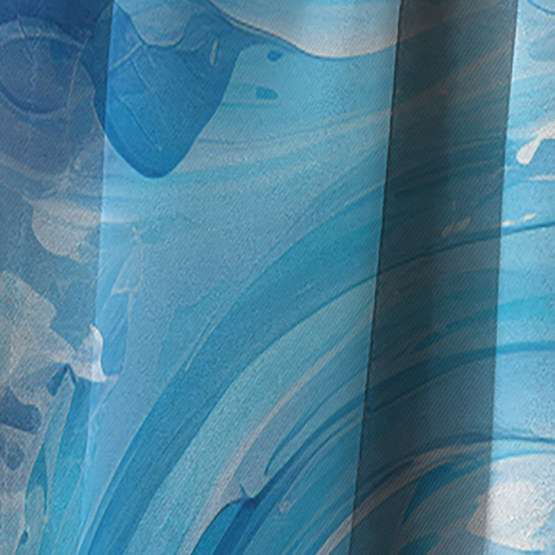 Blue Swirl Wave Spiral II - Rideau abstrait en spirale - Rideau occultant abstrait - 1 panneau, L 52 po x L 120 po