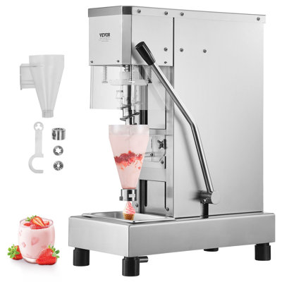 Mélangeur de crème glacée, mélangeur de crème glacée à haute vitesse 750 W à 1740 tr / min, mélangeur à crème glacée en acier inoxydable 304, poignée longue et écran de protection PC, personnalisable avec n'importe quelle saveur de crème glacée