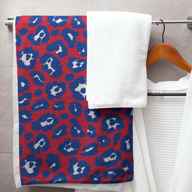 Everdene Bath Towel, Red/White/Blue, Microfiber