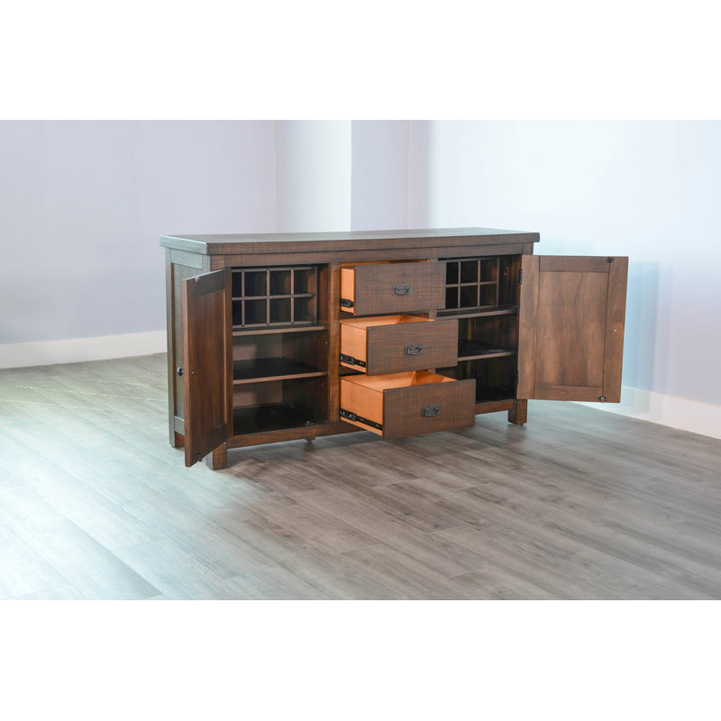 Buffet en bois d'acajou à 3 tiroirs Hexham, Feuille de tabac