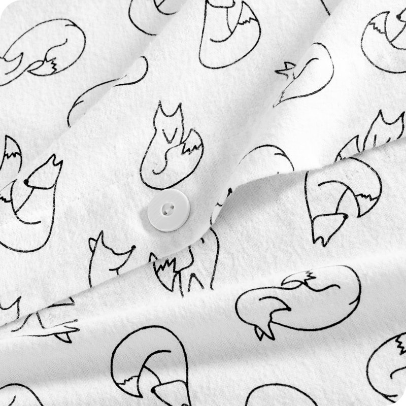 Flannel Duvet Cover and Sham Set, King Duvet Cover + 2 King Shams, Feelin' Foxy