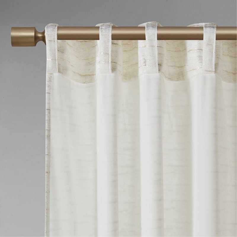 Paire de rideaux obscurcissant avec passe-tringle en polyester et velours à imprimé métallique blanc / doré 37 x 84 po