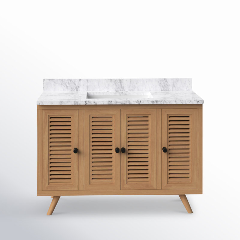 Harper 73" Double Bathroom Vanity, 49, Carrara White Marble