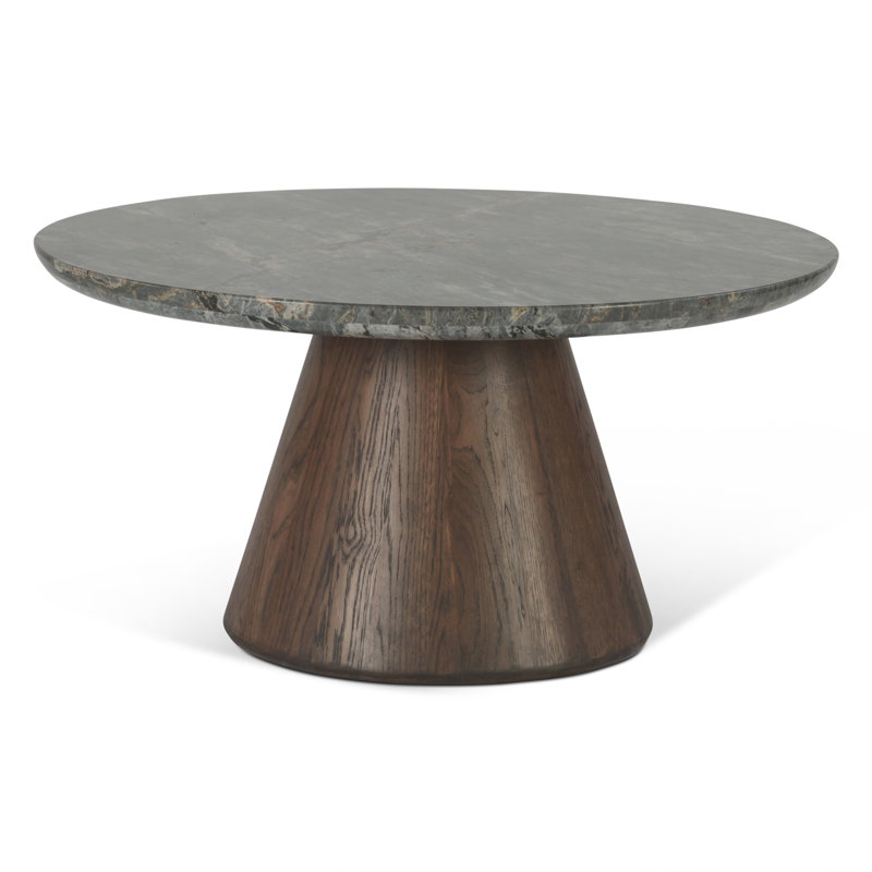 Eralia Caldera Coffee Table With Lava Marble And Dark Oak Base