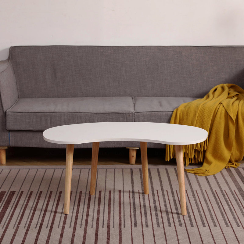 Table basse avec pieds en bois massif