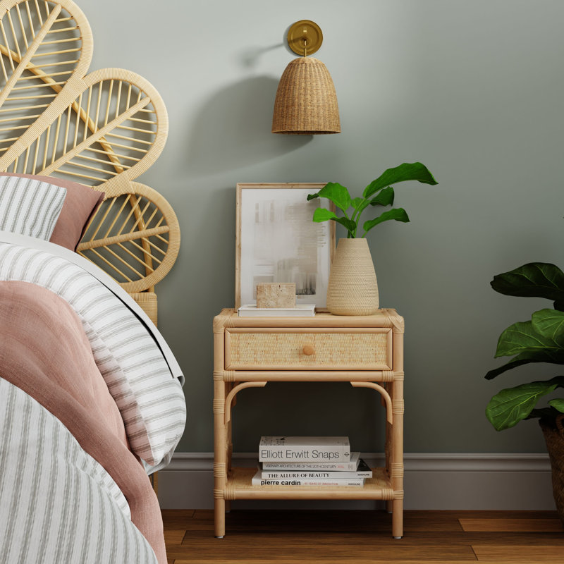 Alderson 20'' W Wicker / Rattan Nightstand, Brown