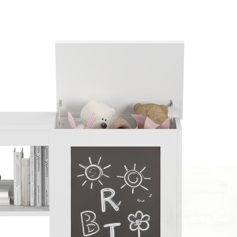Armoire de rangement pour jouets 3 en 1 avec tableau noir, blanc