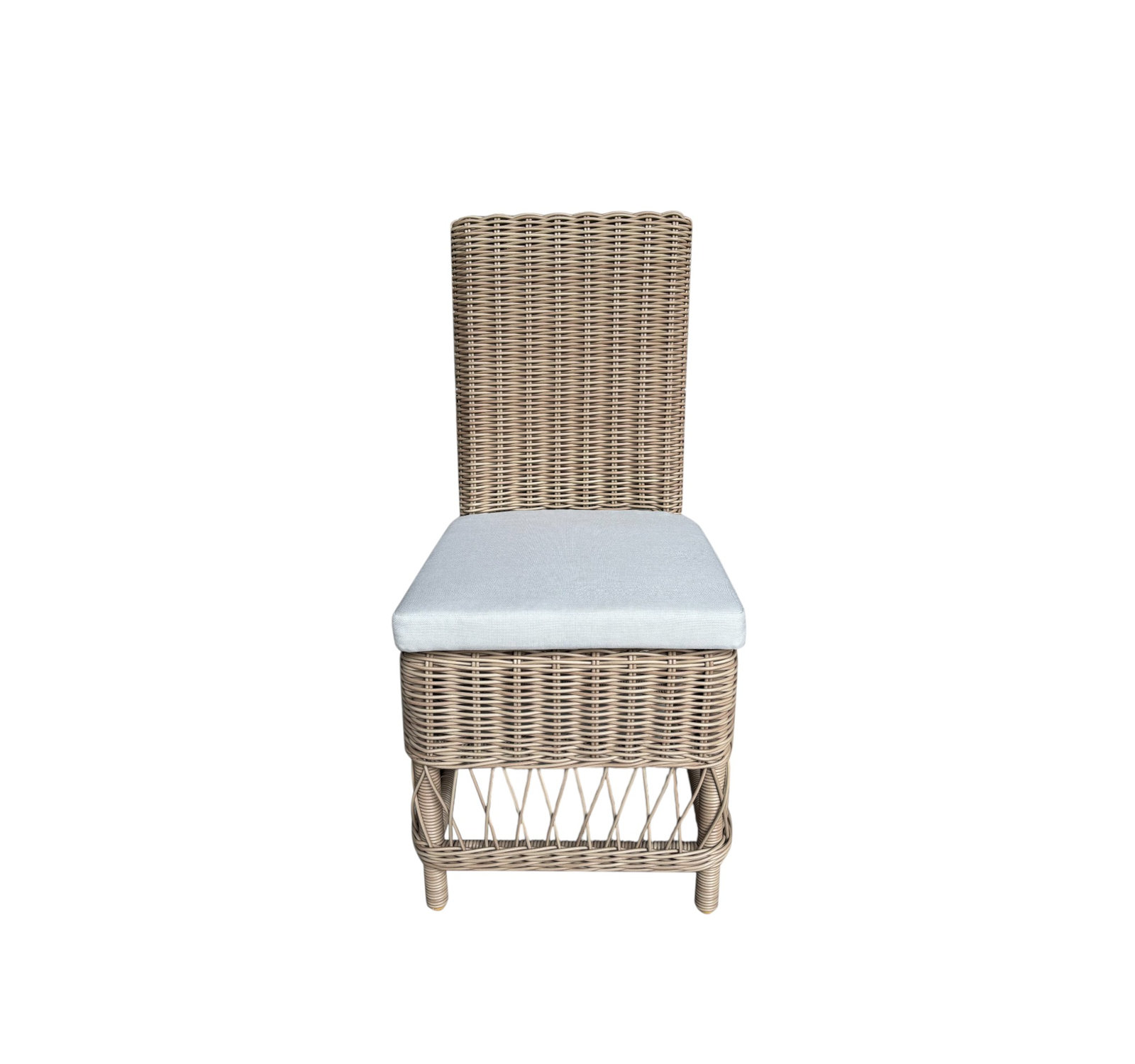 Margot Pebble Outdoor Patio Dining Chairs, Brown, Canvas Denim