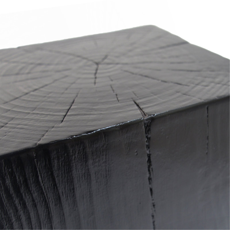 Wood-Look Square-Column MGO End Table/  H27.75"/Wood-Like Distressed Finish/ Mix With Different Heights/ Indoor Outdoor Use