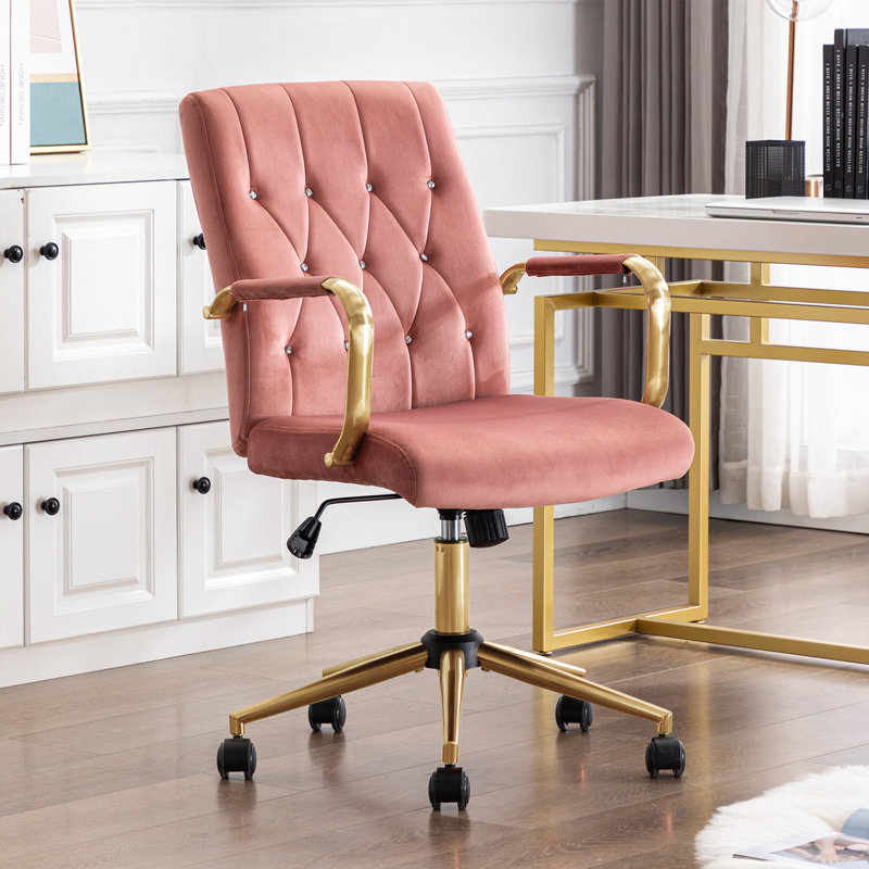 Chaise de bureau Jaycie, Rose