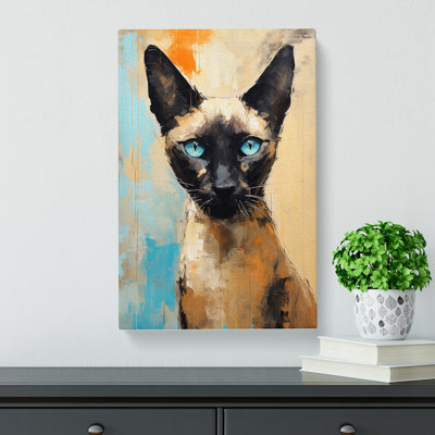 Siamese Cat Action - Wrapped Canvas